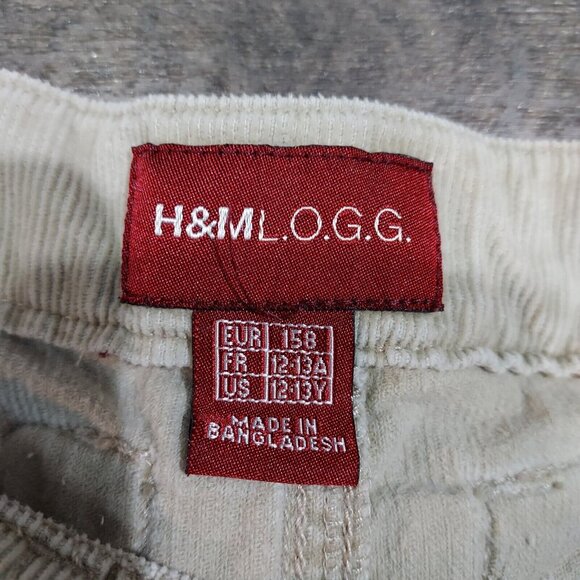 H&M L.O.G.G. Tan Corduroy Carpenter Mini Skirt Sz 12-13 Young Girl - Picture 8 of 12